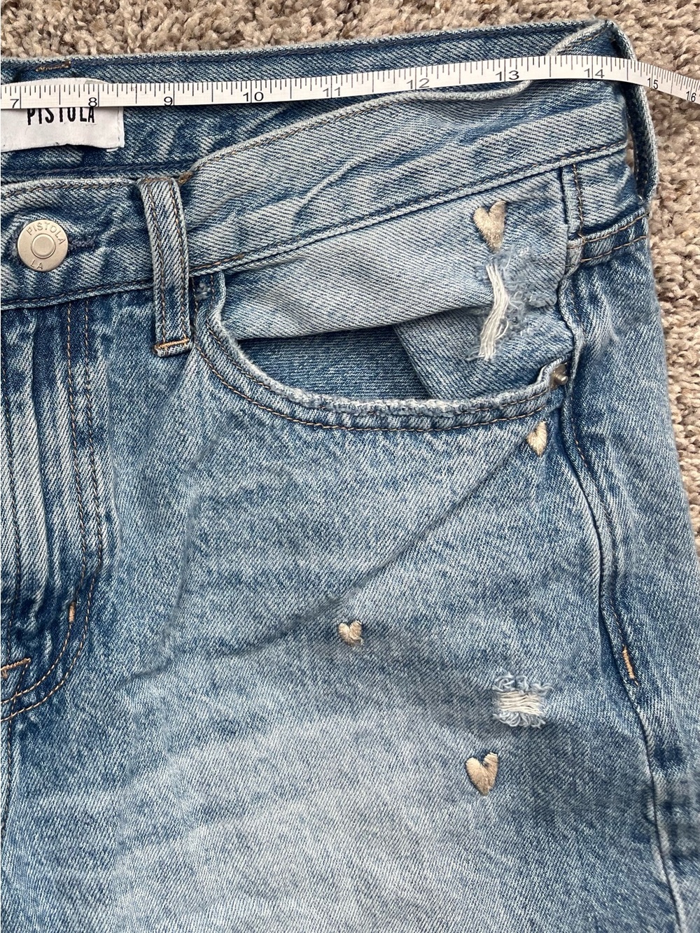 PISTOLA Lexi Bowed Straight Jean in Vintage Confetti | Size 29 - Picture 14 of 16